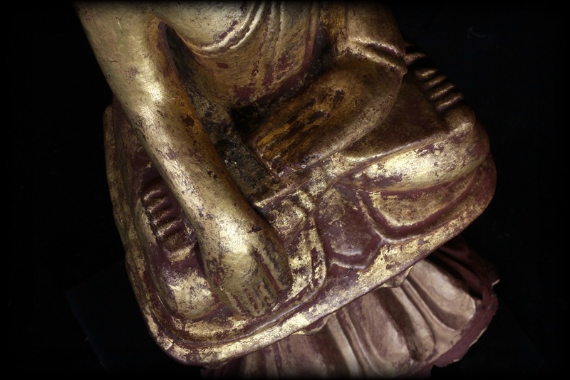 Extremely Rare 19C Wood Burma Madalay Buddha #A038